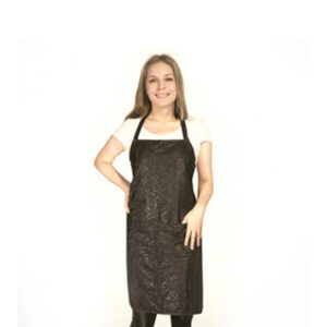 Delantal Negro Decorado con Motivo Hojas 70x80cm AF20 Bifull *D