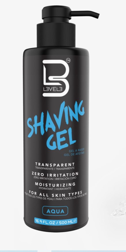 GEL DE AFEITAR TRANSPARENTE AQUA 500ML  LEVEL3