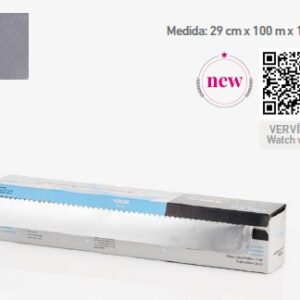 PAPEL DE ALUMINIO ROLLO 100M 29CM*100M 12 MICRAS PACK DISPENSADOR CON CORTE VELER BEAUTY