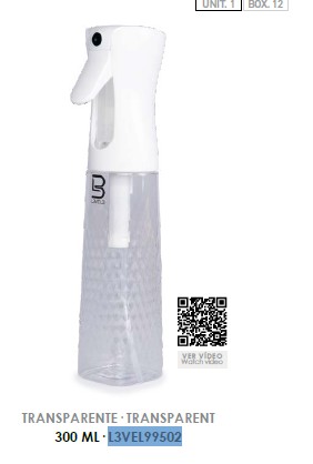 PULVERIZADOR BISELADO TRANSPARENTE 300 ML LEVEL 3
