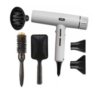 PACK JRL FORTE PRO BLANCO + CERAMIC ROUND BRUSH BR1 +  ANTI-STATIC PADDLE BR3 WHITE FP2401W