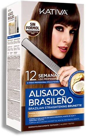 Kit Kativa Alisado Brasileño Cabellos Oscuros