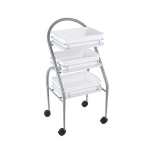 Carrito Auxiliar estetica portabandejas LIMA Blanco