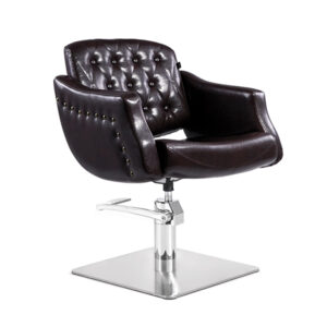 Sill. CRETA Marron Vintage Pie Cuadrado Acero Inox P27 y B.Hid B90