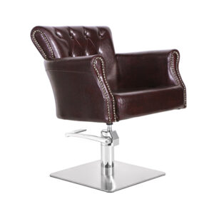 Sill. LEROS Marron Vintage Pie Cuadrado Acero Inox P27 y B.Hid B90