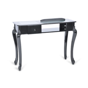 Mesa manicura Negra sin aspirador LUNA (Encimera cristal)