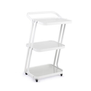 Carrito Auxiliar 3 Estantes CLAVEL (estantes cristal)