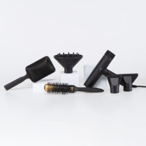 PACK JRL · FORTE PRO NEGRO + CERAMIC ROUND BRUSH BR1 + ANTI-STATIC PADDLE BRUSH BR3