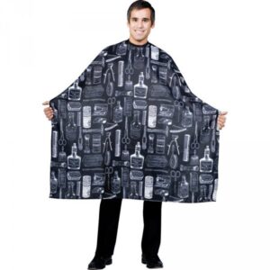 Capa Corte Barbero Vintage Negra C/Polleras