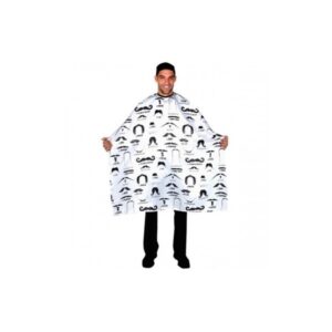 Capa Corte Barbero Bigotes Blanca C/Polleras