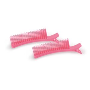 Pinza con Peine Rosa 2uds Bifull