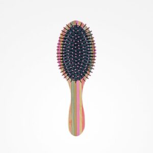 Cepillo Striped Bamboo Ovalado Pink Bifull