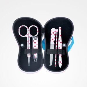 Kit de Manicura 5 Piezas Forma Ancha Flip Flop Topos Bifull