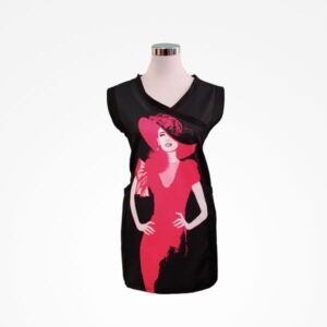 Chaqueta Negra Estampada Talla Única Ladylike Black Mod. 827 Negra