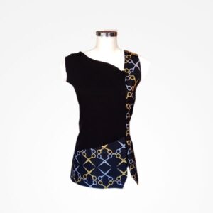 Chaleco Negro Estampado Talla 44 Arco-Iris Cut Mod 200712-B