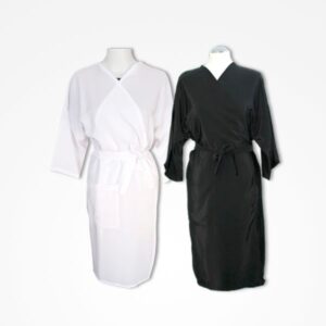 Bata Clienta Negra Seda T.U. Wrap Silk Black Mod. 20030 Polyester Tipo Seda Anti-Decoloracion