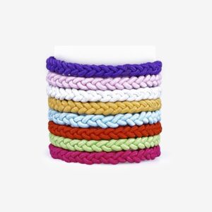Coleteros Trenzados de Colores 8uds Colored Braided Scrunchies Bifull