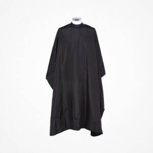 CAPA DE CORTE NEGRA RAVEN POLIESTER CUELLO SILICONA CIERRE CORCHETE BIFULL