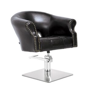 Sill. ROYALE Negro Vintage Pie Cuadrado Acero Inox P27 y B.Hid B90