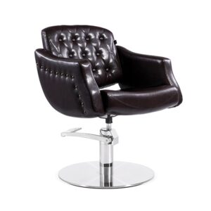 Sill. CRETA Marron Vintage Pie Cuadrado Acero Inox P29 y B.Hid B90