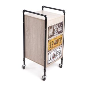 Carro auxiliar ROCK 3 cajones decorados Fresno