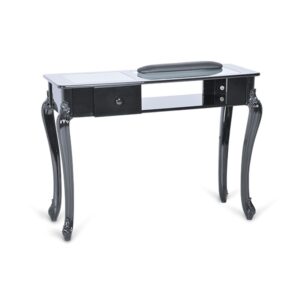 Mesa manicura Negra sin aspirador LUNA (Encimera cristal)