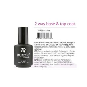 Purple Base &Top Coat 2 Way 15ml