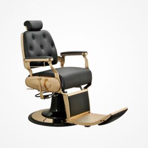 SILLÃ“N BARBERO ODISEO GOLD NEGRO NG3 ESTRUCTURA ALUMINIO Y BOMBA HIDR. DORADA ITALOR